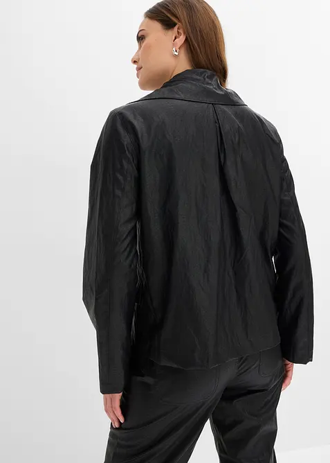Lederimitat-Jacke in Crinkle-Optik, bonprix