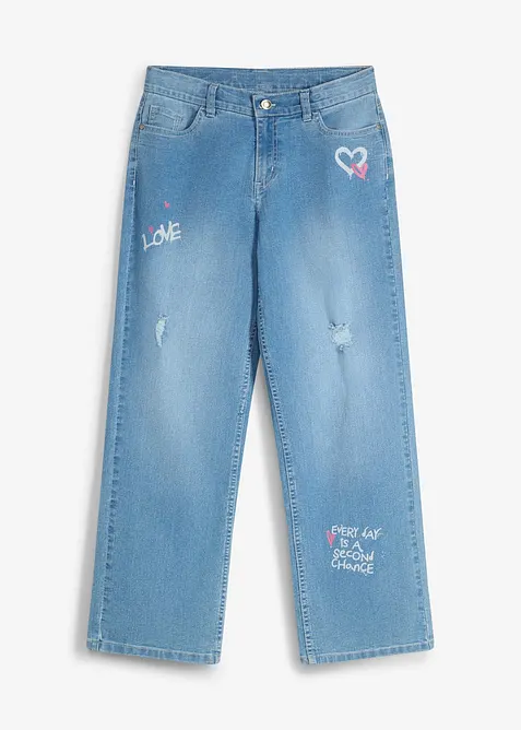 Wide-Leg-Jeans Mid Waist, bonprix