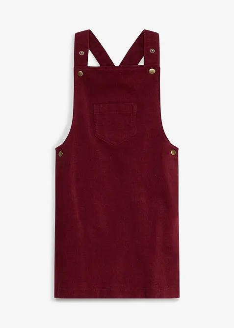 Robe-salopette en velours c&ocirc;tel&eacute; extensible, bonprix