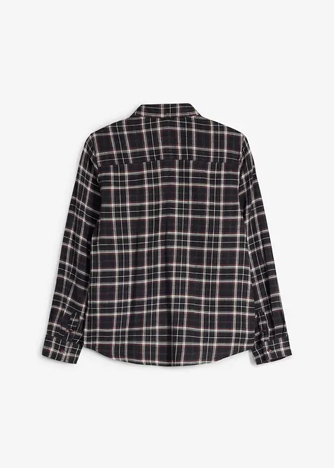 Chemise en flanelle &agrave; carreaux et poches poitrine, bonprix
