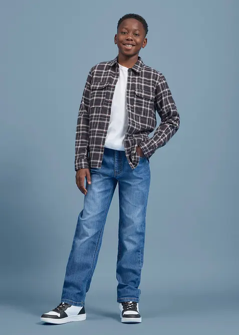 Regular-Fit-Stretchjeans mit verstellbarem Bund, Straight, bonprix