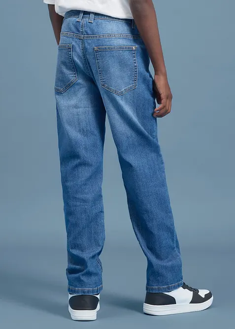 Regular-Fit-Stretchjeans mit verstellbarem Bund, Straight, bonprix