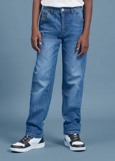 Regular-Fit-Stretchjeans mit verstellbarem Bund, Straight, bonprix