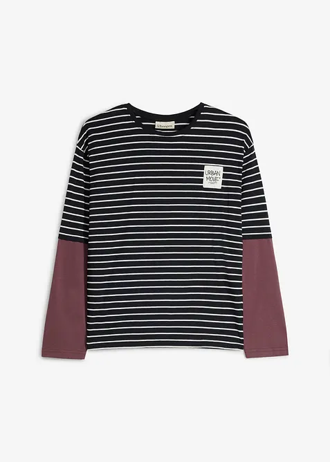 Layer-Langarmshirt aus weicher Bio Baumwolle, bonprix
