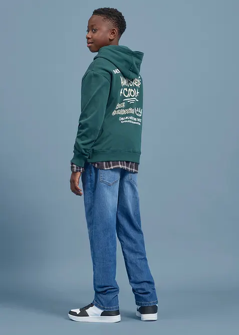 Hoodie aus weicher Bio Baumwolle mit gro&szlig;em R&uuml;ckendruck, bonprix