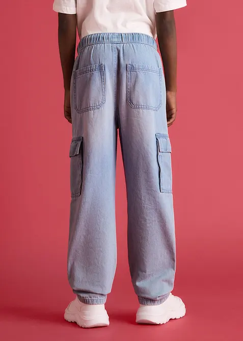 Jean cargo loose &agrave; taille &eacute;lastiqu&eacute;e, droit, bonprix