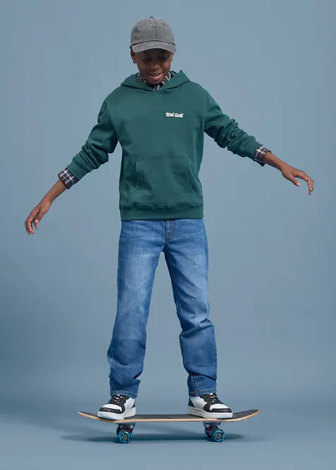 Hoodie aus weicher Bio Baumwolle mit gro&szlig;em R&uuml;ckendruck, bonprix