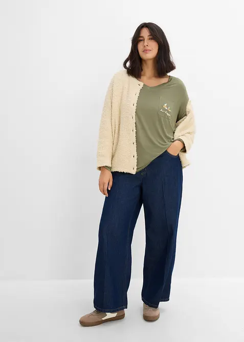 T-shirt manches longues doux, bonprix