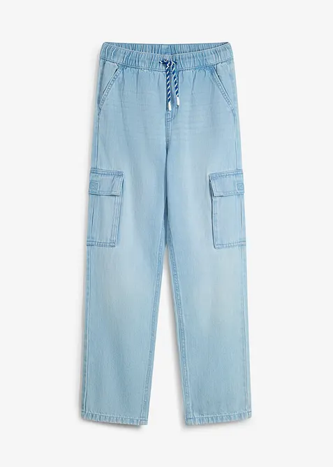 Jean cargo loose &agrave; taille &eacute;lastiqu&eacute;e, droit, bonprix
