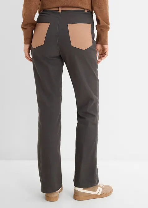Pantalon bootcut en coton extensible, bonprix