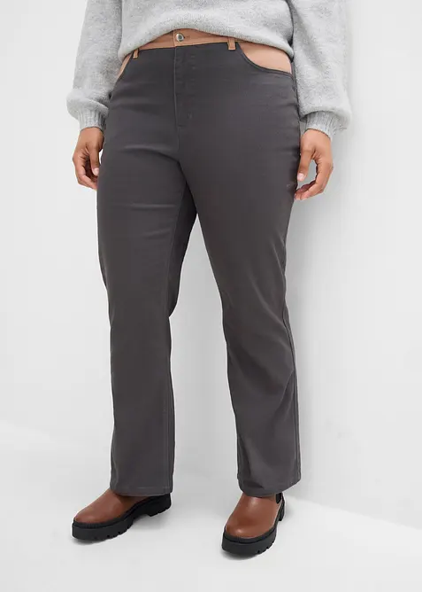Pantalon bootcut en coton extensible, bonprix