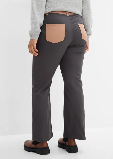 Pantalon bootcut en coton extensible, bonprix