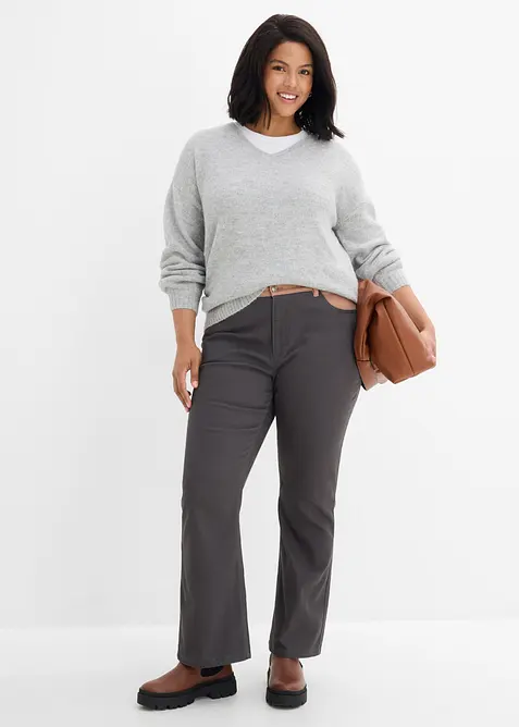 Pantalon bootcut en coton extensible, bonprix
