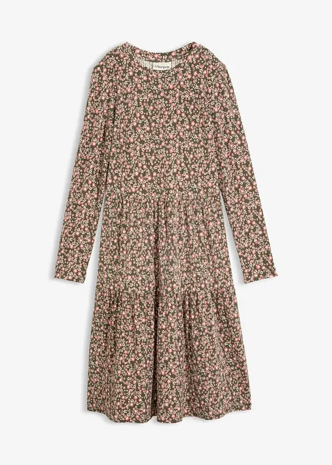 Ripp-Midikleid mit Stretch, bonprix