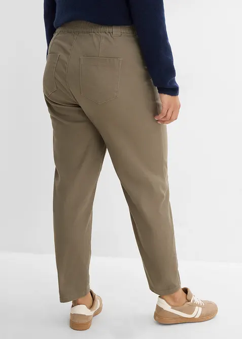 Pantalon barrel en coton extensible, bonprix