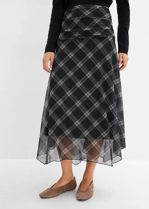 Jupe en jersey et mesh fin, bonprix