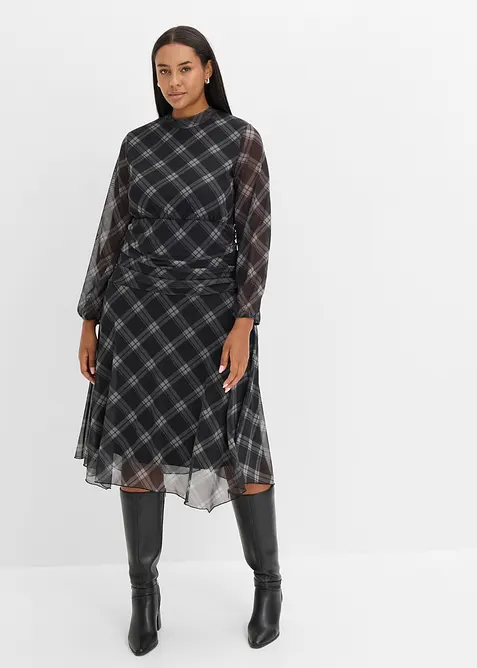 Jerseykleid aus feinem Mesh, bonprix