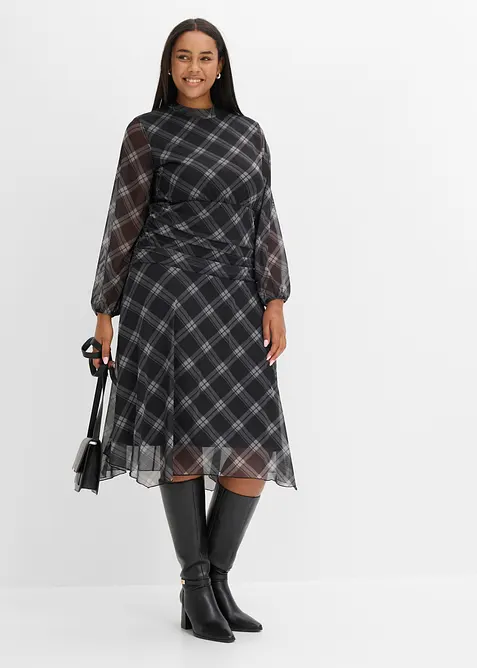 Jerseykleid aus feinem Mesh, bonprix