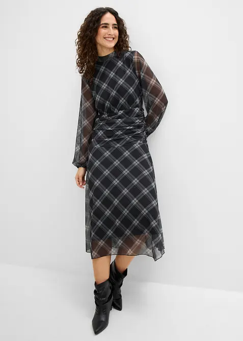 Jerseykleid aus feinem Mesh, bonprix