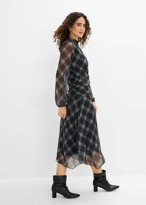 Jerseykleid aus feinem Mesh, bonprix