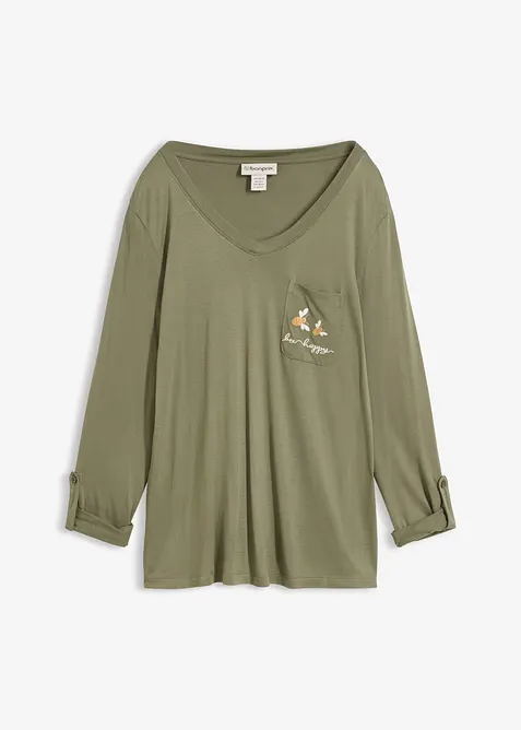 T-shirt manches longues doux, bonprix