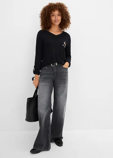 Langarmshirt aus softer Viskose, bonprix