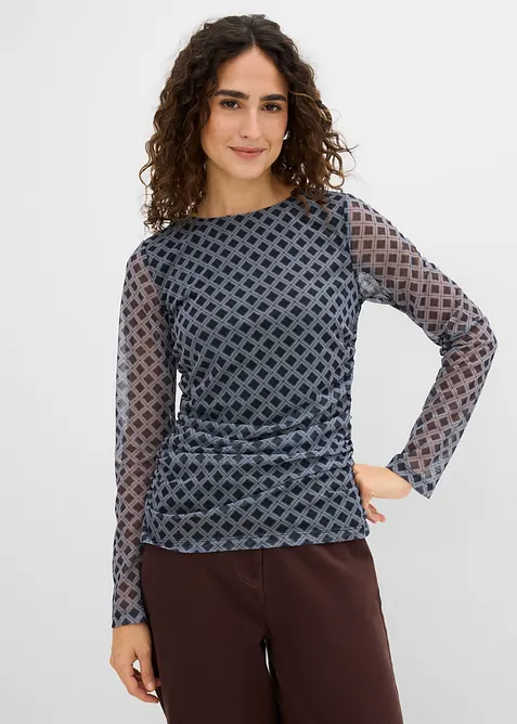 Langarmshirt aus feinem Mesh, bonprix