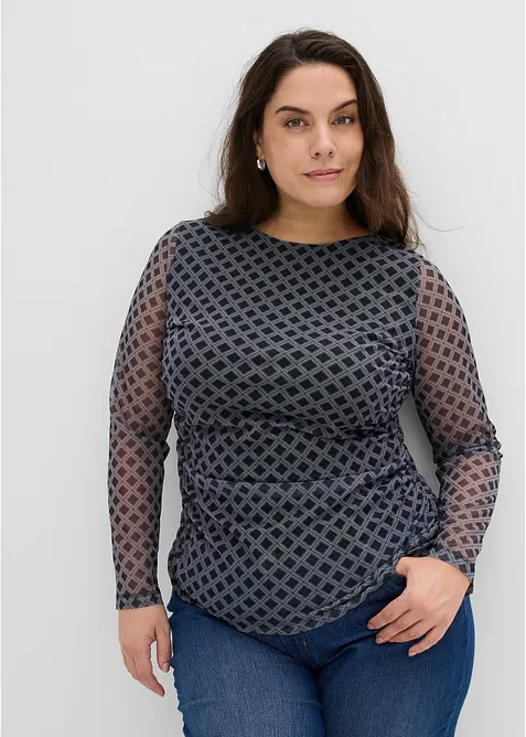 Langarmshirt aus feinem Mesh, bonprix