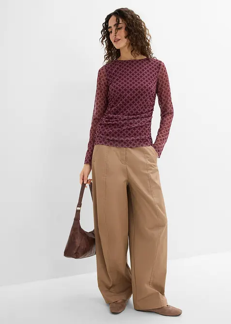 Langarmshirt aus feinem Mesh, bonprix