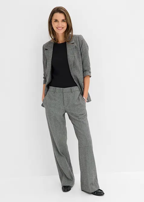 Blazer long &agrave; col tailleur, bonprix