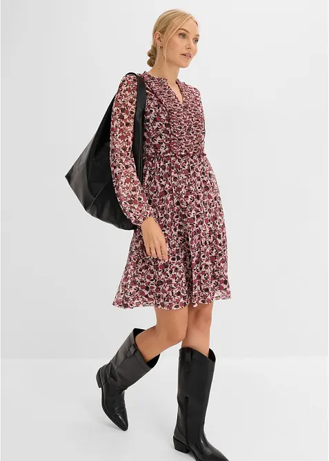 Jerseykleid aus feinem Mesh, bonprix