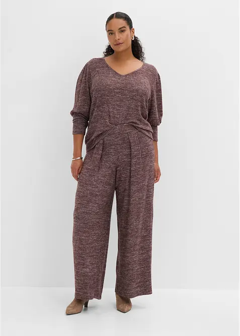 Pantalon doux &agrave; taille &eacute;lastiqu&eacute;e, bonprix