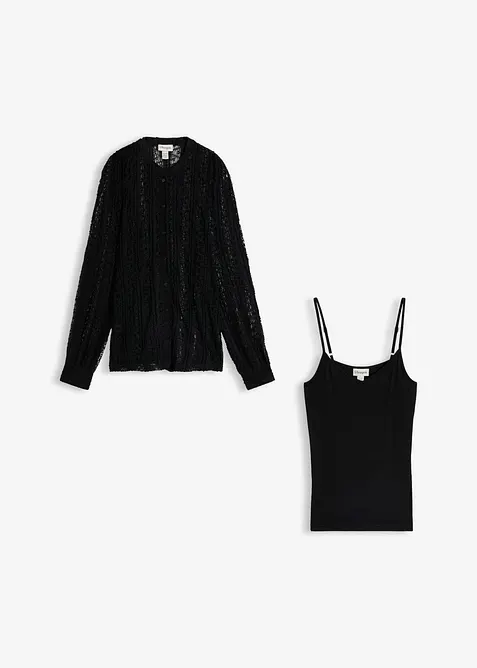 Jerseybluse mit Top (2-tlg. Set), bonprix