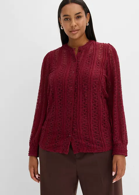 Blouse en jersey avec d&eacute;bardeur (ens. 2&nbsp;pces), bonprix