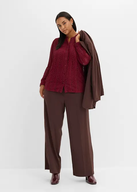 Blouse en jersey avec d&eacute;bardeur (ens. 2&nbsp;pces), bonprix