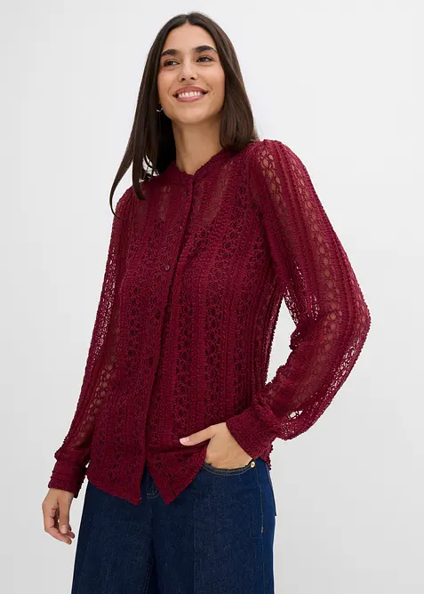 Blouse en jersey avec d&eacute;bardeur (ens. 2&nbsp;pces), bonprix