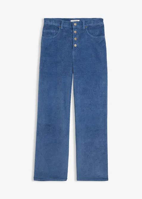 Pantalon taille haute en velours c&ocirc;tel&eacute; extensible, bonprix