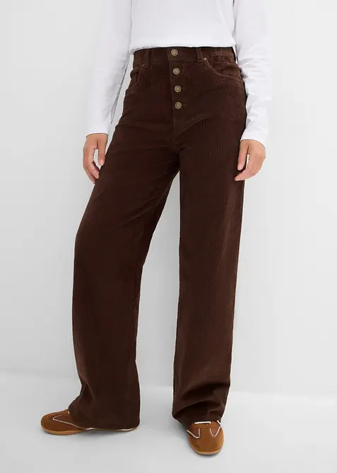 High-Waist-Cordhose aus Baumwoll-Mix, bonprix
