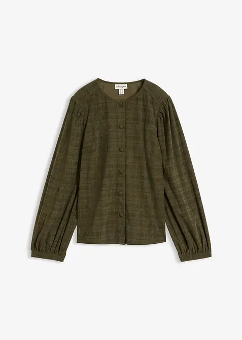 Karierte Cord-Bluse, bonprix