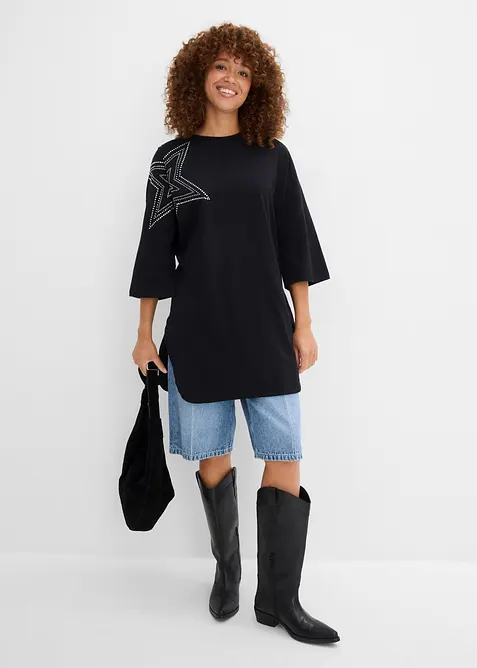 T-shirt long et oversize 100% coton, bonprix