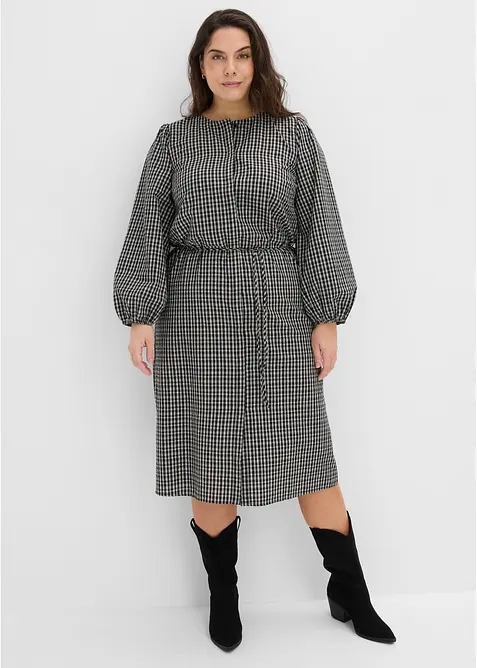 Robe midi &agrave; carreaux, bonprix