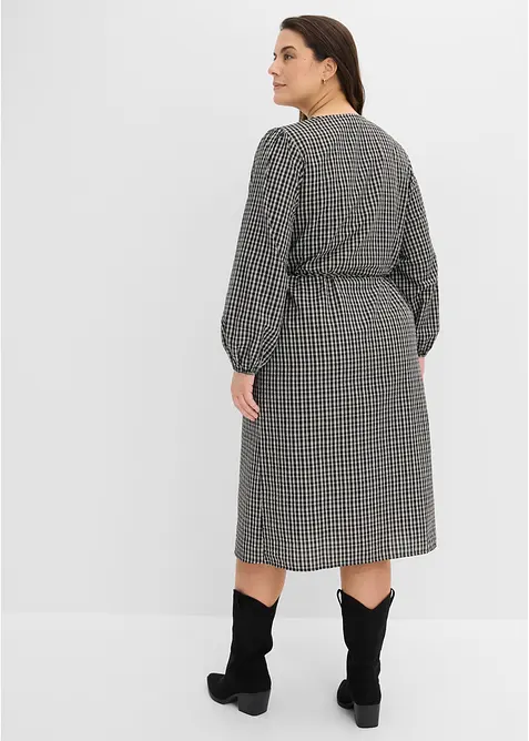 Robe midi &agrave; carreaux, bonprix
