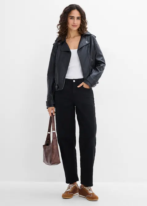 Pantalon barrel en coton extensible, bonprix
