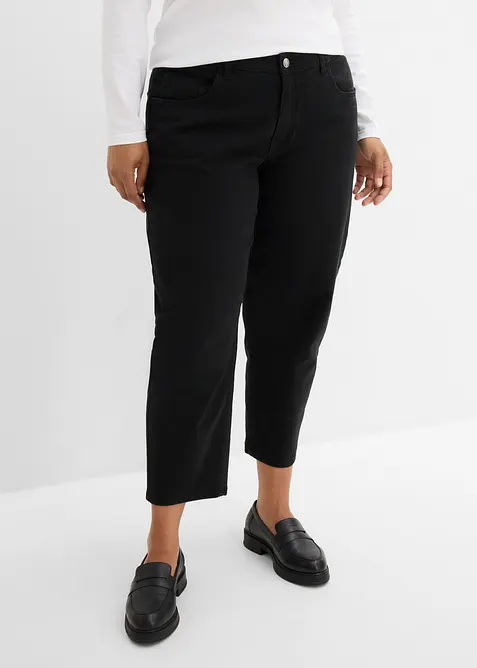 Pantalon barrel en coton extensible, bonprix