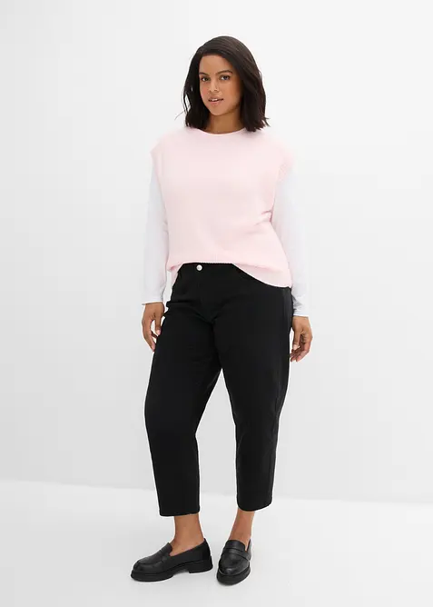 Pantalon barrel en coton extensible, bonprix