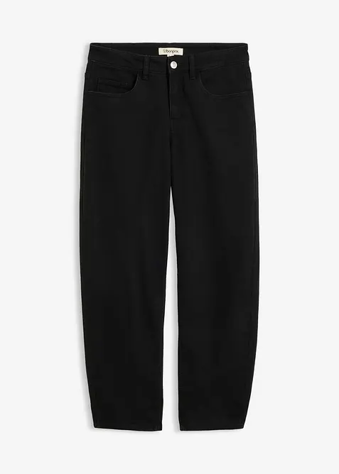 Pantalon barrel en coton extensible, bonprix