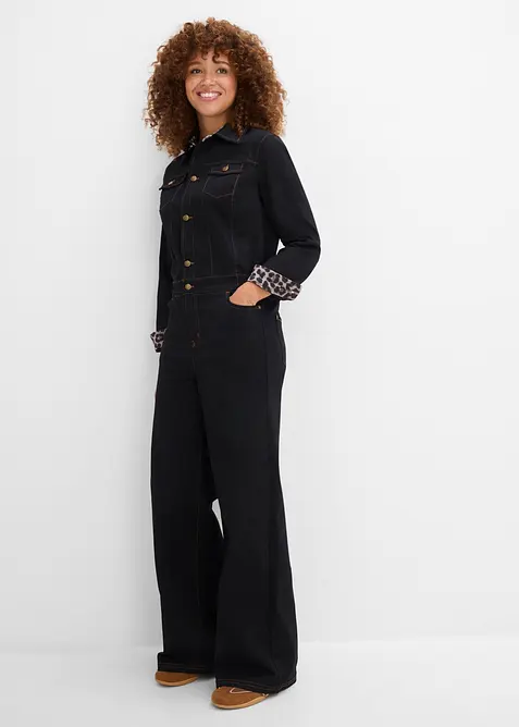 Combinaison &agrave; taille &eacute;lastiqu&eacute;e en twill de coton extensible, bonprix