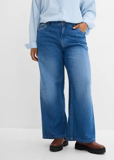 Wide-Leg-Jeans High Waist, bonprix