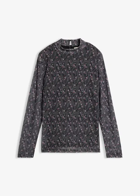 Langarmshirt aus feinem Mesh, bonprix