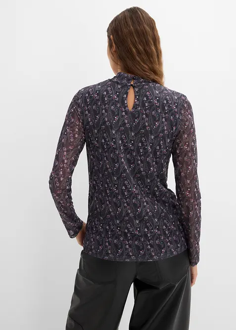 Langarmshirt aus feinem Mesh, bonprix